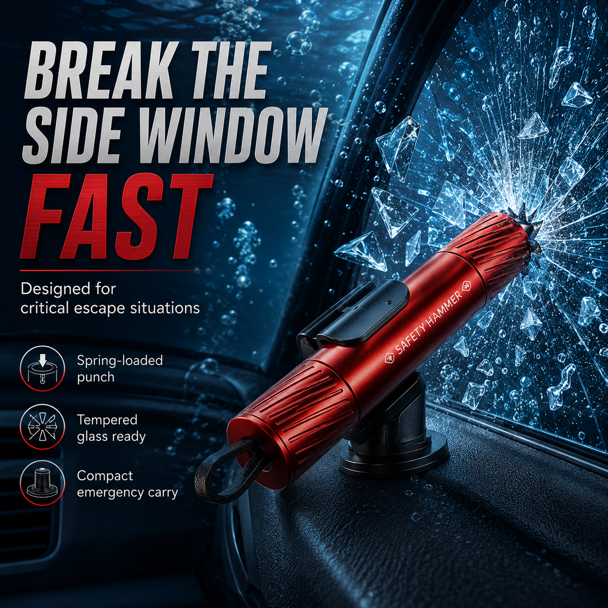 🚗 2-in-1 Car Emergency Escape Tool