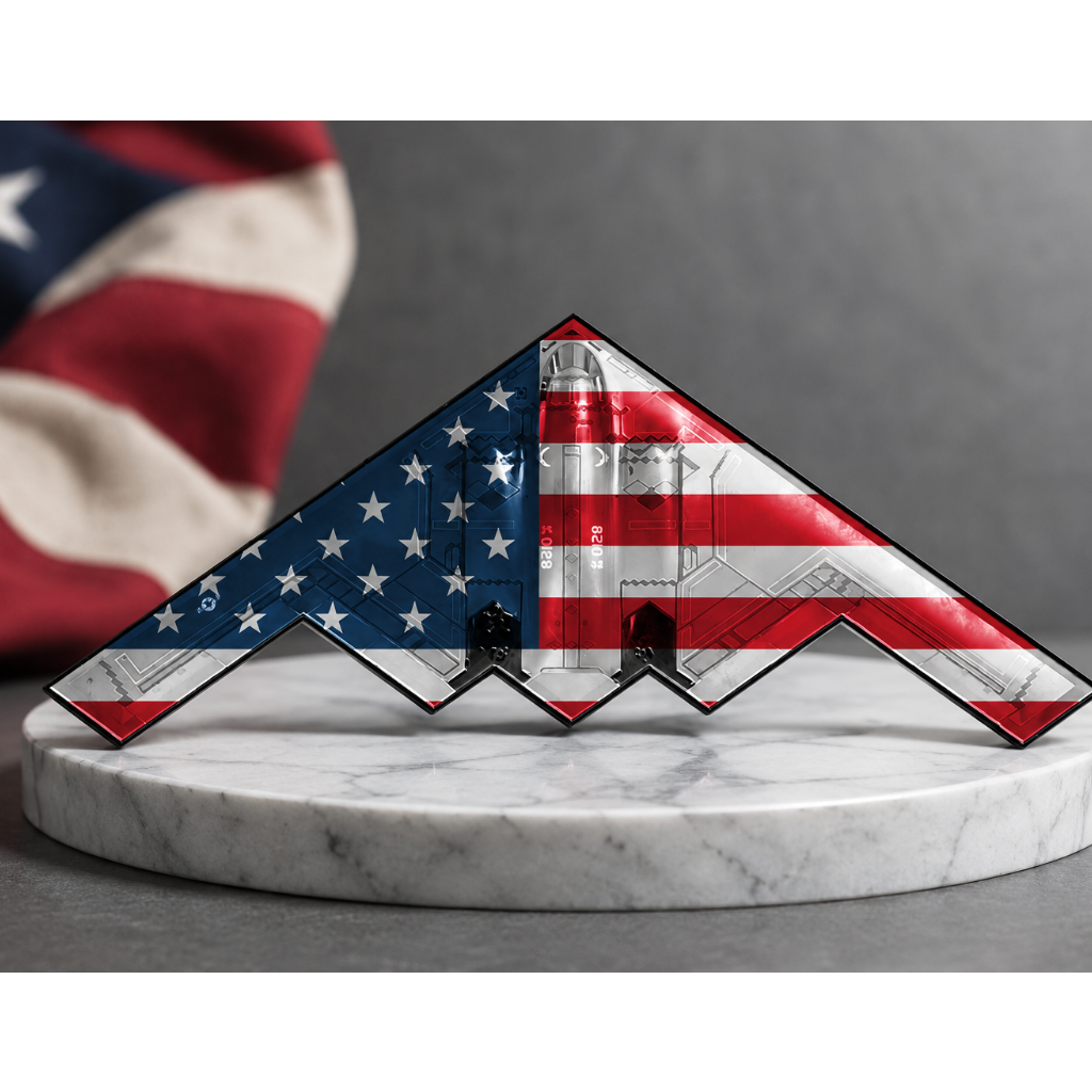 Spirit of ’76 B-2 Stealth Bomber Challenge Coin – 250th Anniversary Patriotic Collectible