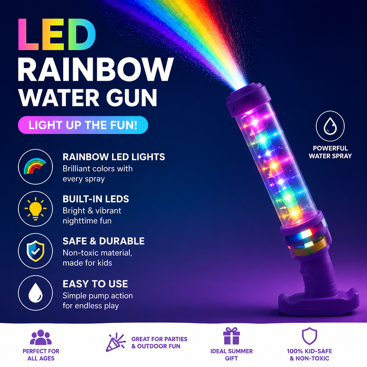 🔥Last Day 50% OFF🌈 Turn Every Backyard Into a Rainbow Light Show💦