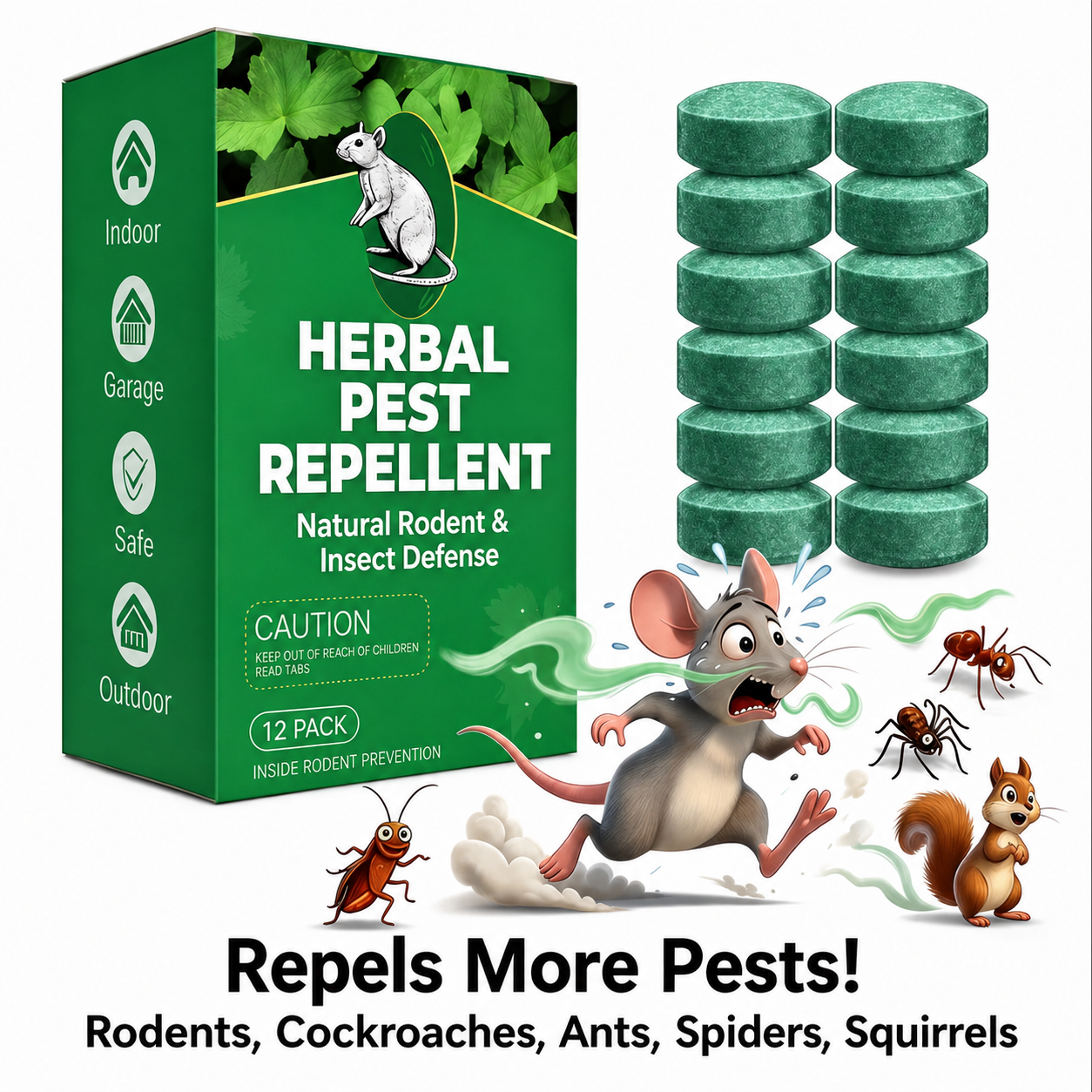 🐀 50% OFF NOW!⚡🟢Natural Peppermint Rodent Repellent Tablets