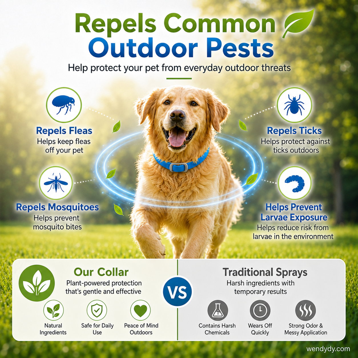 🥳2026 HOT SALE🌿🛡️ Natural Essential Oil Pet Collar – 8‑month flea & tick protection. Plant‑based, no harsh chemicals. Safe for dogs & cats! 🐾✨