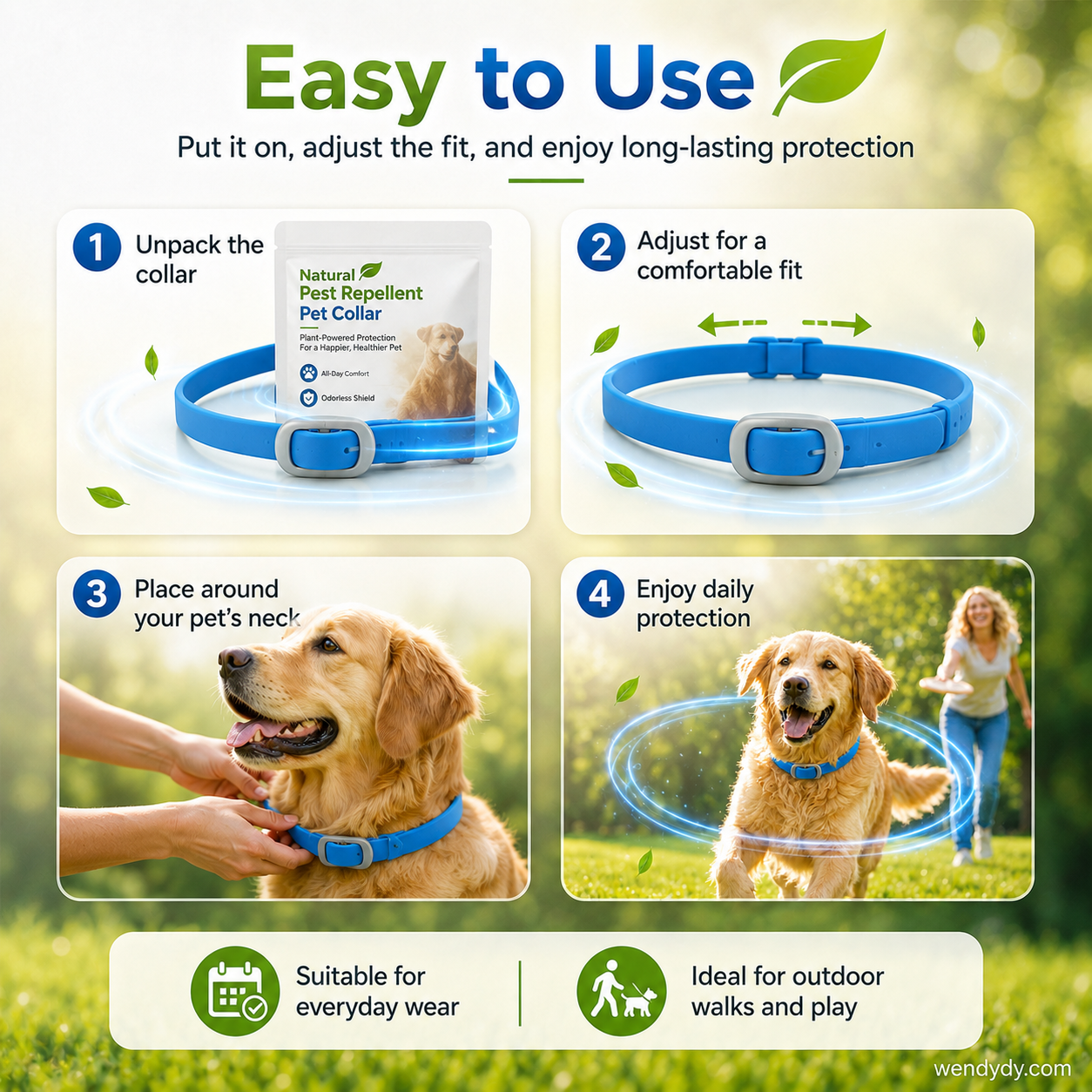 🥳2026 HOT SALE🌿🛡️ Natural Essential Oil Pet Collar – 8‑month flea & tick protection. Plant‑based, no harsh chemicals. Safe for dogs & cats! 🐾✨