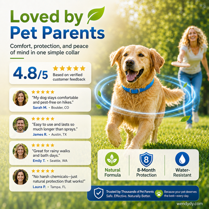 🥳2026 HOT SALE🌿🛡️ Natural Essential Oil Pet Collar – 8‑month flea & tick protection. Plant‑based, no harsh chemicals. Safe for dogs & cats! 🐾✨