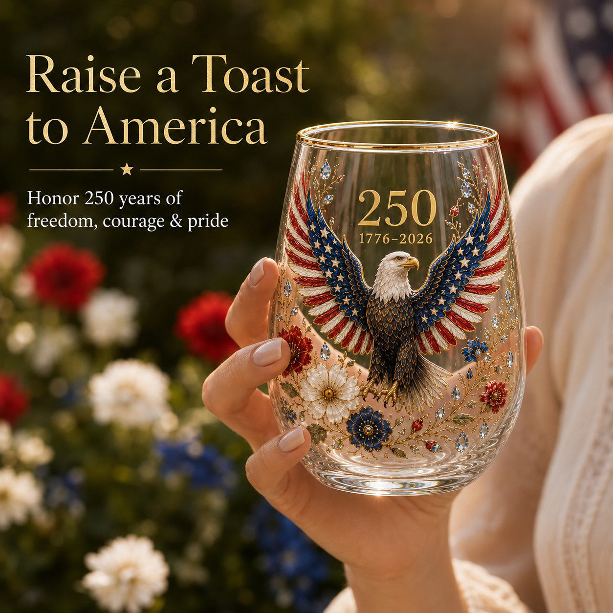 🦅America '250 Eagle Glass Tumbler