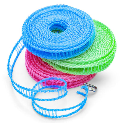 5M Windproof Portable Clothesline with Hooks