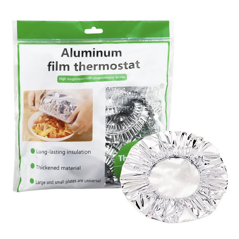 🍲🔥 Home dining table & food container aluminum foil heat-retaining cover
