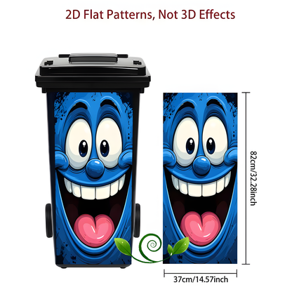 Funny Face Trash Can Sticker - Self-Adhesive Kitchen Bin Decal For Home Decor