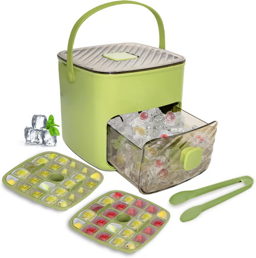 🥳2026 HOT SALE🥳💞50K+ SOLD!🧊Portable Ice Maker with Lid and Storage Box (48 cubes)