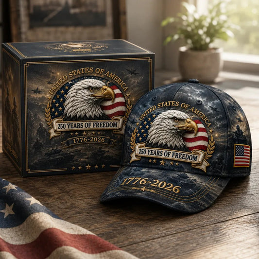 ✨250 Years of Freedom Eagle Cap | Embroidered Patriotic Vintage Baseball Hat – 1776–2026 American Tribute Edition