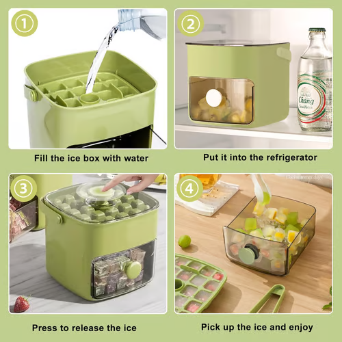 🥳2026 HOT SALE🥳💞50K+ SOLD!🧊Portable Ice Maker with Lid and Storage Box (48 cubes)