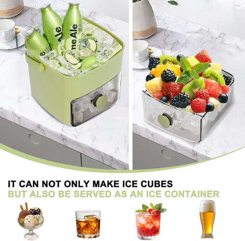 🥳2026 HOT SALE🥳💞50K+ SOLD!🧊Portable Ice Maker with Lid and Storage Box (48 cubes)