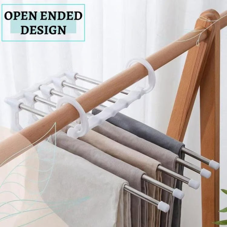 5 in 1 Multipurpose Stainless Steel Clothes Hanger Organizer