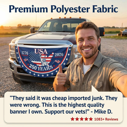 🗽USA 250th Anniversary Flag Half Round Banner🦅