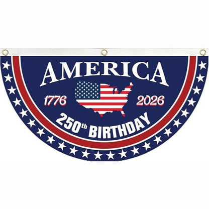 🗽USA 250th Anniversary Flag Half Round Banner🦅