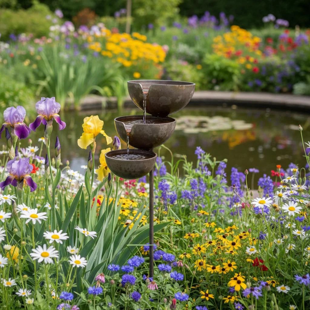 🔥Hot Sale 50% OFF🔥Bring Life Back To Your Garden – Peaceful Cascading Rain Catcher Bird Bath For Welcoming Garden Wildlife🌿🐦