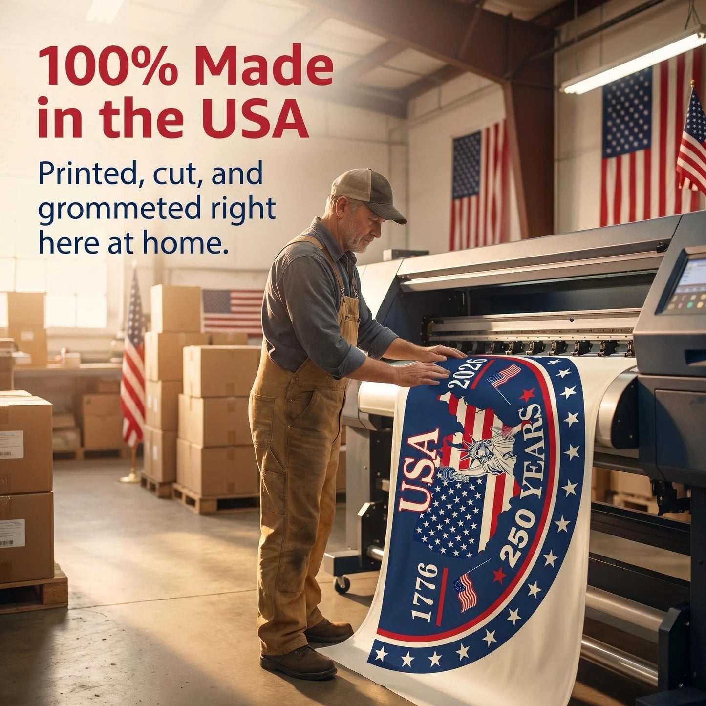 🗽USA 250th Anniversary Flag Half Round Banner🦅