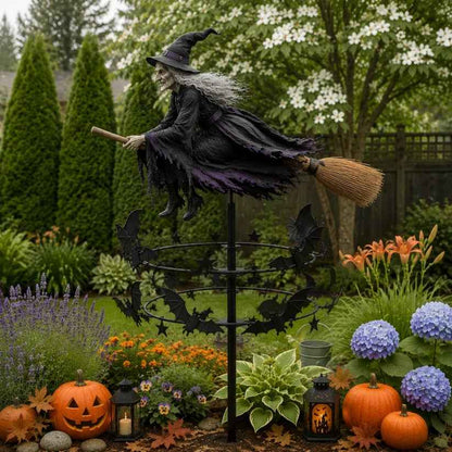 🔥50% OFF TODAY🔥 Enchanted Witch Garden Wind Spinner 🧙‍♀️🎃 Outdoor Halloween Yard Decor for Patio, Porch & Garden