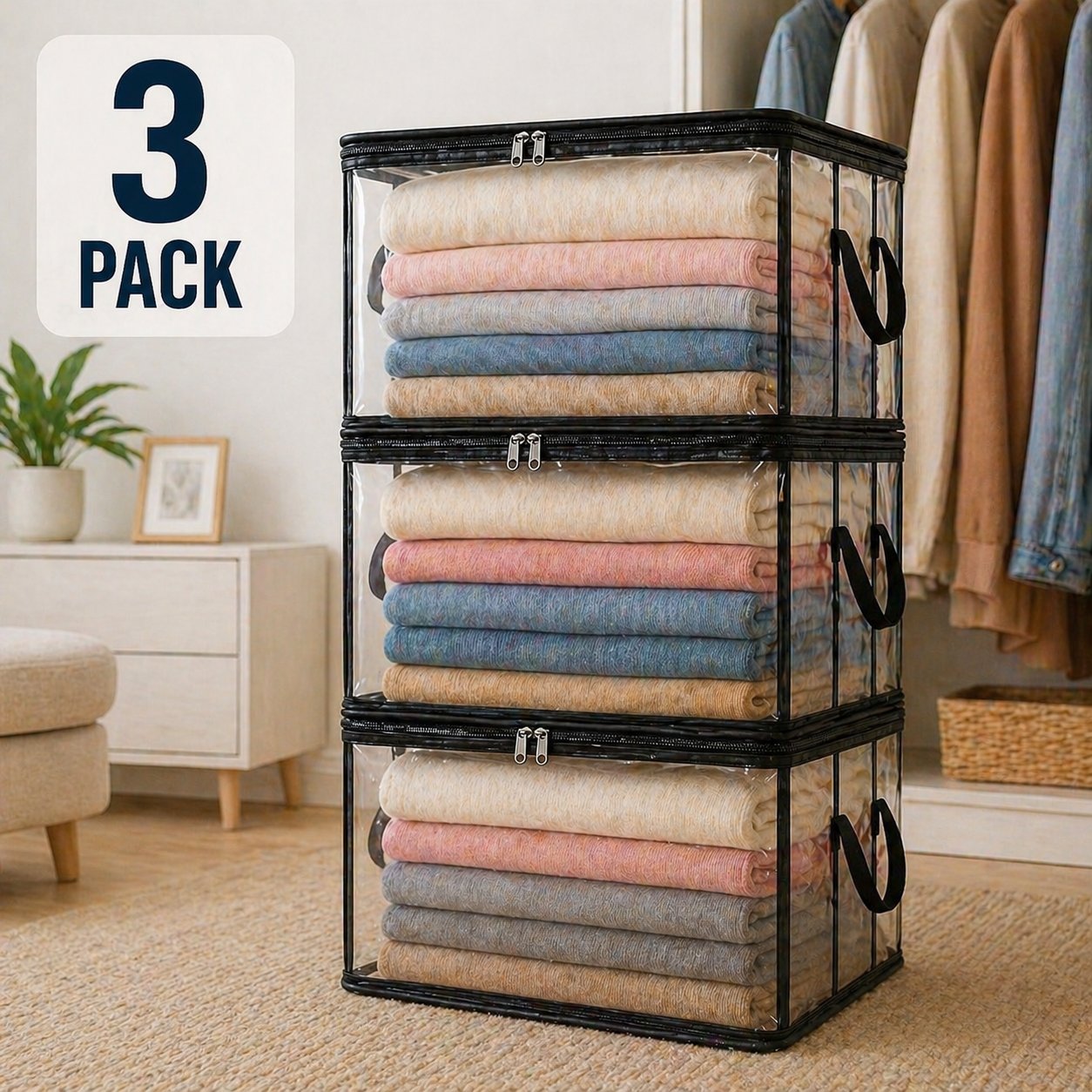 Hot Sale 60% OFF📦Large Heavy-Duty Thick Plastic Clear Storage Bag for Clothes, Moving & Storage