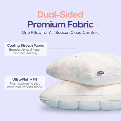 Mellow Puff Pillow ☁️ | Quilted Cloud-Loft Design for Side, Back & Stomach Sleepers 🌙✨