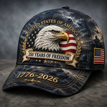 ✨250 Years of Freedom Eagle Cap | Embroidered Patriotic Vintage Baseball Hat – 1776–2026 American Tribute Edition