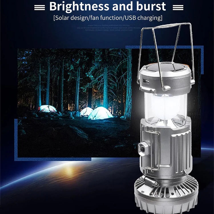 5-in-1Solar Fan Lantern Portable LED Camping Lantern With Fan💡