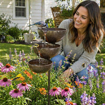 🔥Hot Sale 50% OFF🔥Bring Life Back To Your Garden – Peaceful Cascading Rain Catcher Bird Bath For Welcoming Garden Wildlife🌿🐦