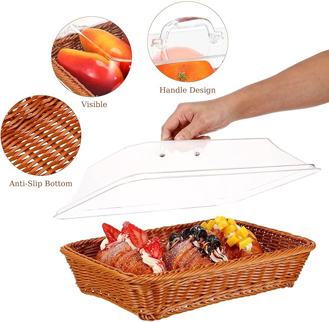 Woven Serving Basket with Clear Acrylic Cover 🧺✨