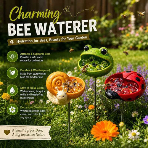 🐝 Cute Animal Design Garden Watering Station, Outdoor Decorative Water Bowl for Bees Butterflies and Small Wildlife