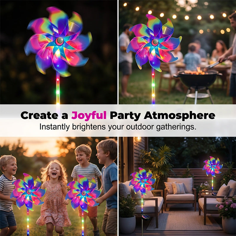 🔥Summer Hot Sale 50% OFF✨Extra-large size Solar Powered Rainbow Pinwheel Garden Light