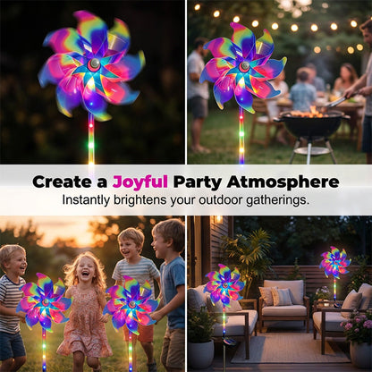 🔥Summer Hot Sale 50% OFF✨Extra-large size Solar Powered Rainbow Pinwheel Garden Light