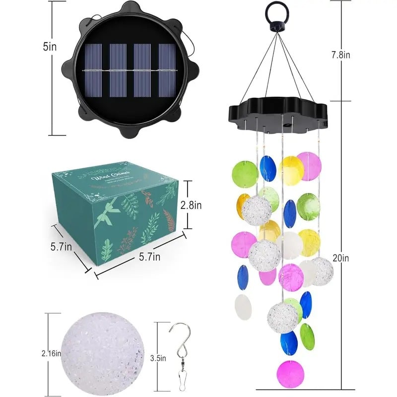 Solar-Powered Seashell Wind Chime Light