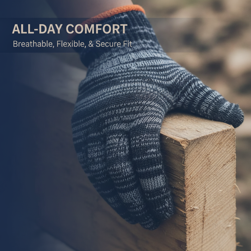 10-Gauge Knitted Durable Protective Work Gloves