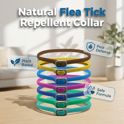 🥳2026 HOT SALE🌿🛡️ Natural Essential Oil Pet Collar – 8‑month flea & tick protection. Plant‑based, no harsh chemicals. Safe for dogs & cats! 🐾✨