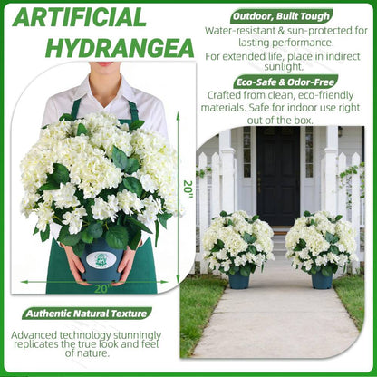 🔥Last Day 70% OFF🔥Artificial Outdoor Hydrangea Flowers - UV resistant, Waterproof, Windproof
